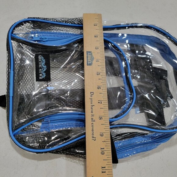 Arctic Star 13" Clear Backpack Black & Blue‎ Trim Pockets Organizing Compart NWT - Picture 6 of 6